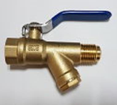 SKS 520 Forged brass ball valve with inbuilt strainer flare ends