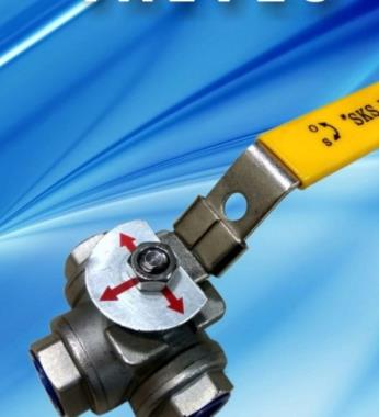 SKS250M Brass Ball Valve 3 way, Lockable Handle