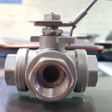 SKS250M Brass Ball Valve 3 way, Lockable Handle